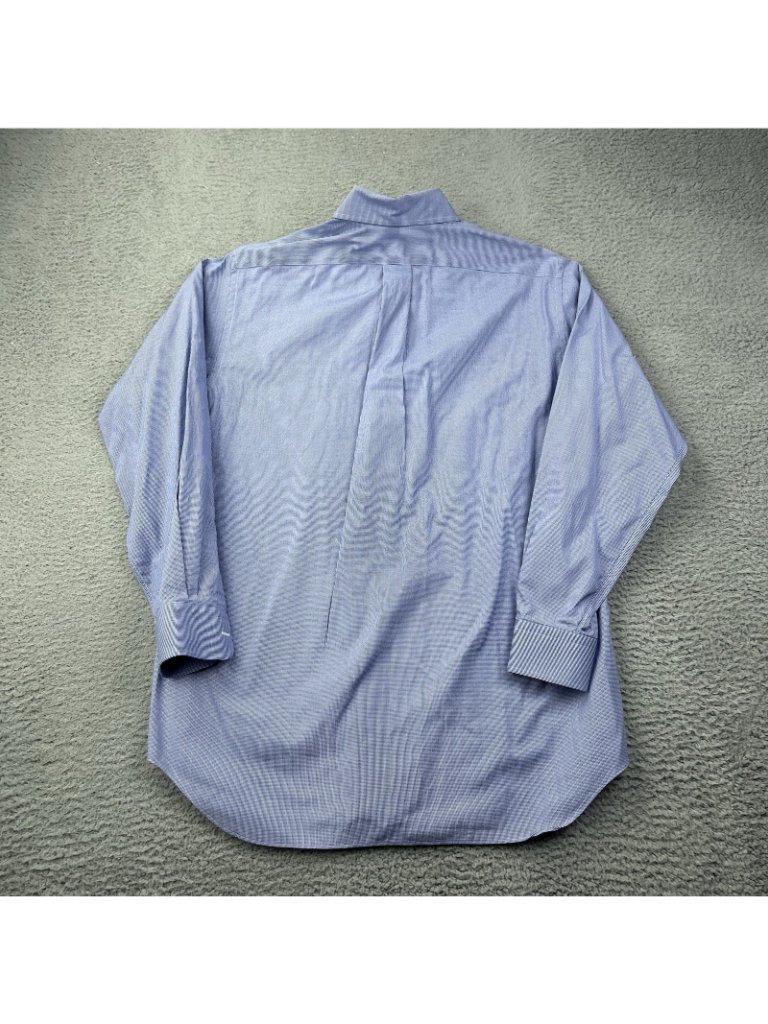 J Press Long Sleeve Button Up Mens Shirt Blue White Size 16-34 Dress Collar — image 3 of 6